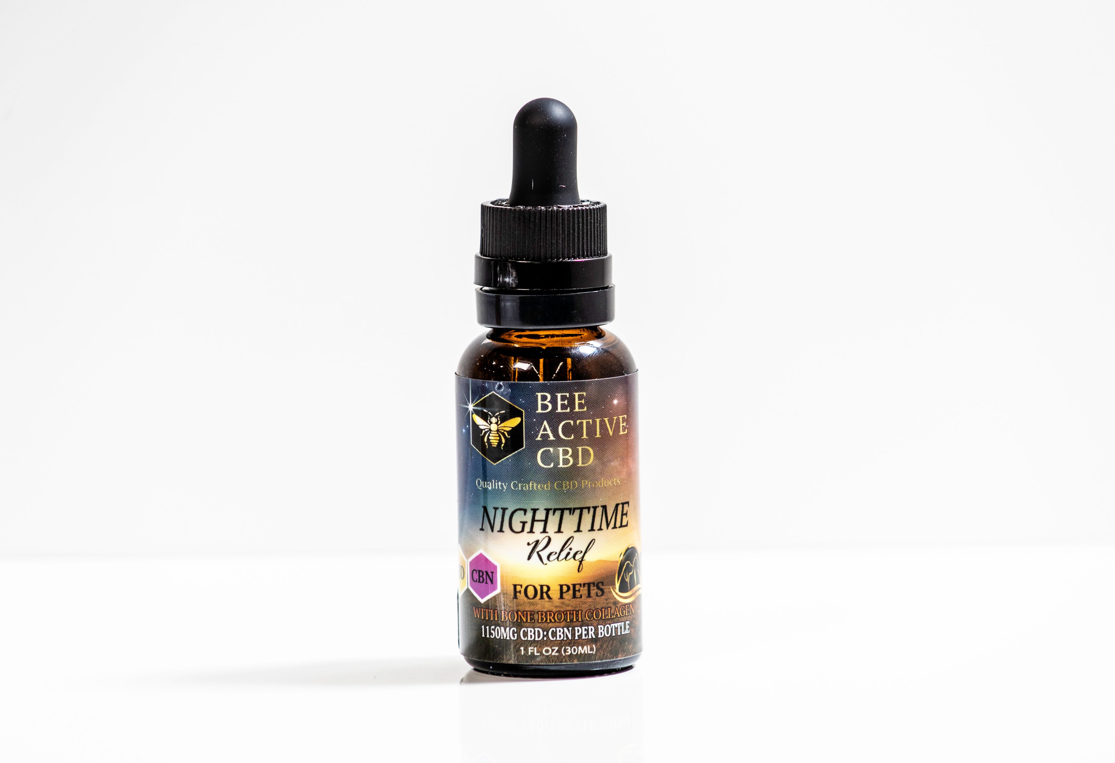 Bee Active Nighttime Relief Pet Tincture — Full Spectrum CBD + CBN - Bone Broth