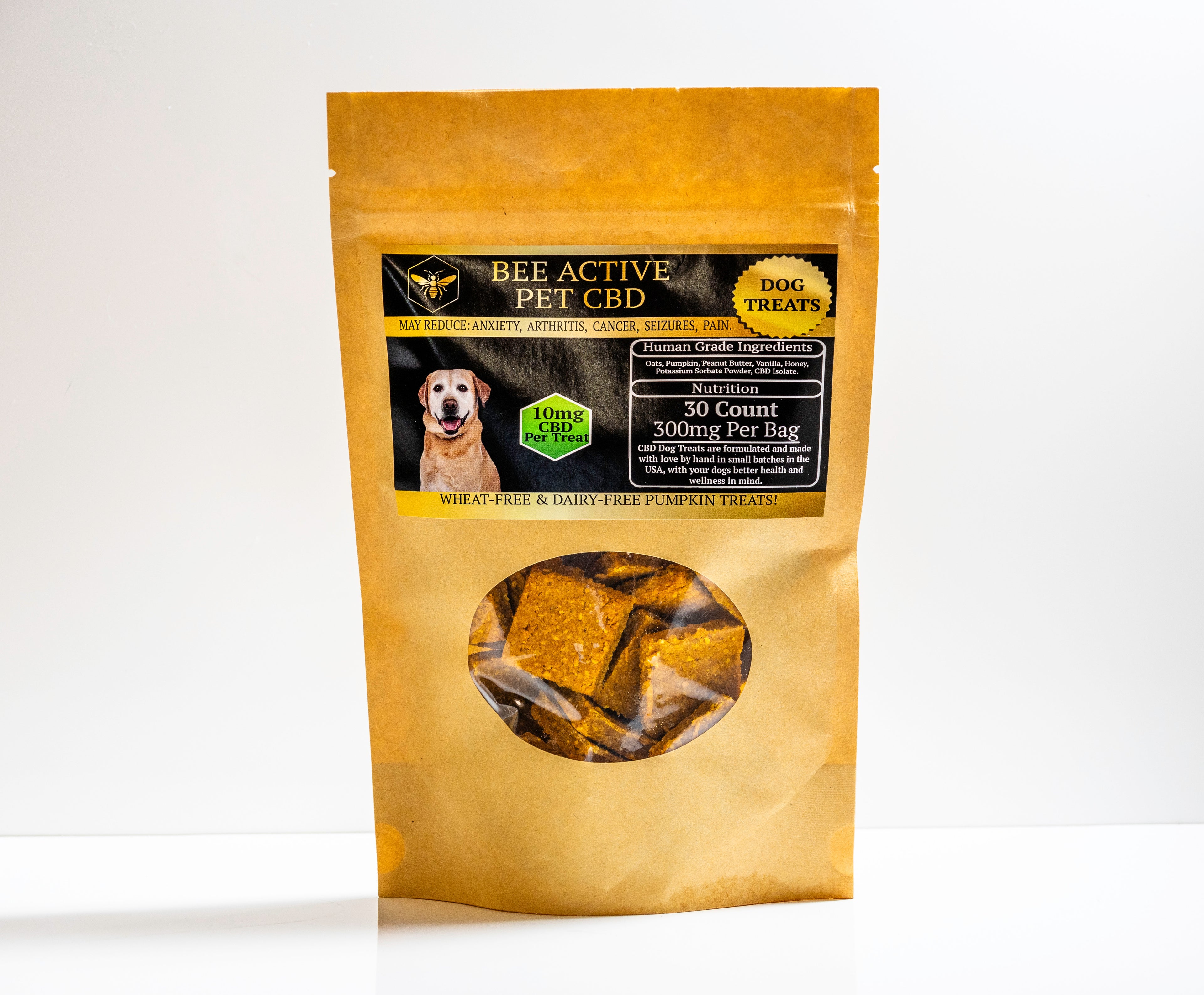Bee Active CBD Dog Treats — Daily Wellness — Pumpkin and Peanut