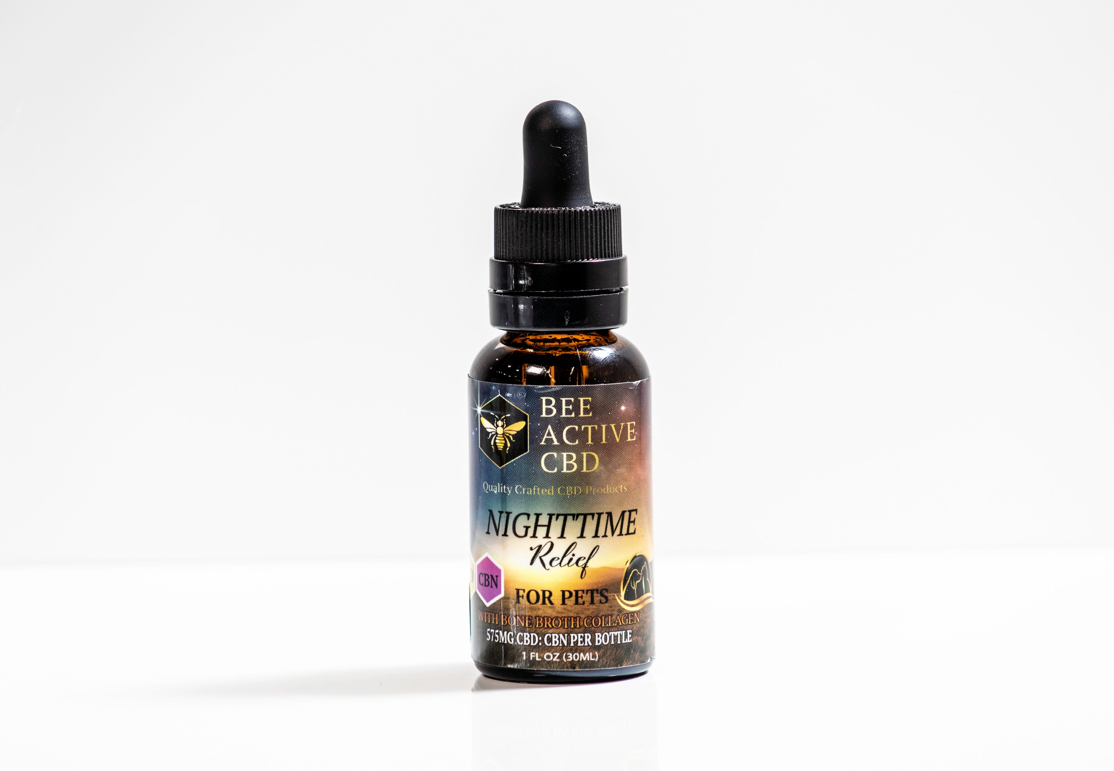 Bee Active Nighttime Relief Pet Tincture — Full Spectrum CBD + CBN - Bone Broth